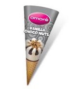 Omore ice Cream Vanilla Choco nuts Cone